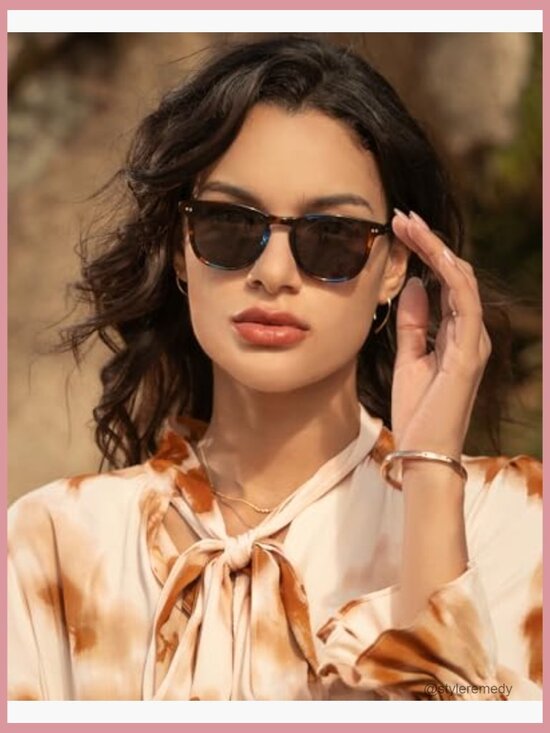 Handcrafted Acetate Frame Retro Square Sunglasses with UV400 Protection for main image 7